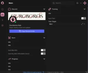 +1 Sword vs Anime Ouroboros Hub Script – Keyless, Auto Train, Auto Best Win, Auto Buy Sword