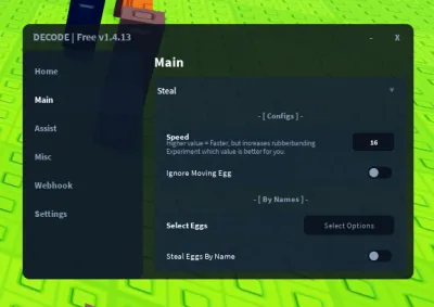 Steal An Egg Decode v1.4.13 Script – Keyless, Auto Steal, All Infested