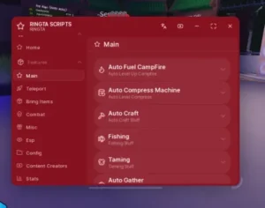 99 Nights in the Forest Ringta Hub Script – Keyless, Auto Gather, Godmode, Kill Aura