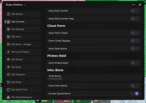 Blox Fruits Rubu Hub Script – No Key, Auto Farm, Auto Raid, Boss Farming