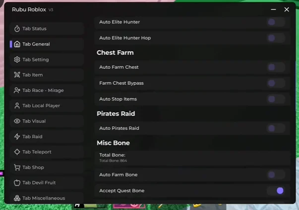 Blox Fruits Rubu Hub Script – No Key, Auto Farm, Auto Raid, Boss Farming