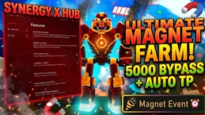 Blox Fruits Synergy X HUB Script – Keyless, Magnet 5000 Farm, One Hit, Instant TP