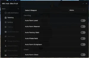 Blox Fruits ARC HUB Script – Keyless, Auto Farm, Auto Quest, ESP