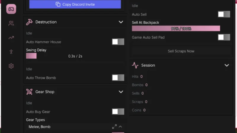 Destroy a House Ouroboros Hub Script – Keyless, Auto Hammer House, Auto Throw Bomb, Fly