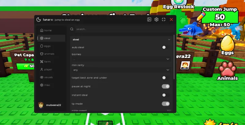 Jump To Steal An Egg Lunar X Script – Keyless, Auto Steal, Instant Steal, Best Egg