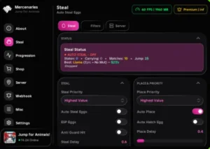 Jump for Animals Mercenaries Hub Script – Keyless, Auto Steal, Egg ESP, Highest Value