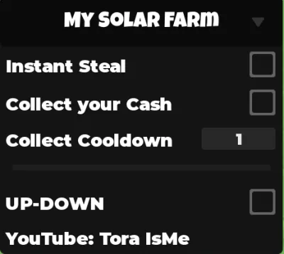My Solar Farm ToraIsMe Script – Keyless, Instant Steal, Auto Collect Cash