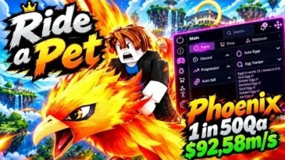 Ride A Pet Best Script – Keyless, Auto Get Egg, Auto Farm, Mobile Friendly
