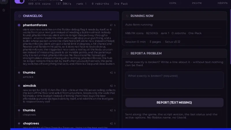 Roll A Pack Script – Keyless, Auto Farm Running, Aim Click, Chop Trees