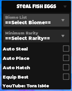 Steal Fish Eggs Script – Keyless, Auto Steal, Auto Place