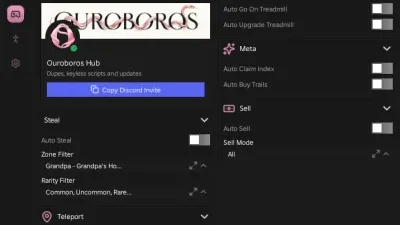 Steal From The Rich Ouroboros Hub Script – Keyless, Auto Steal, Auto Treadmill, Auto Upgrade