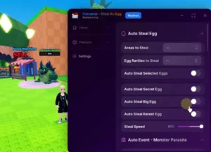Steal An Egg FoxName Hub Script – No Key, God Mode, Auto Steal, Egg Targeting