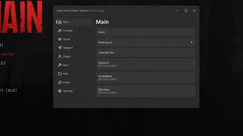 CHAIN Script | Dark Hub Keyless, ESP, Combat & Teleport
