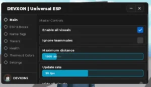 DEVXON Vision Script – Universal ESP, Name Tags, Tracers & Health Bars
