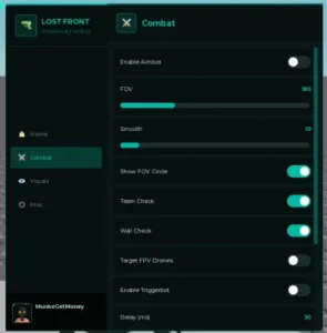 The Lost Front Script MunkeHub Keyless Aimbot, ESP & Combat Features