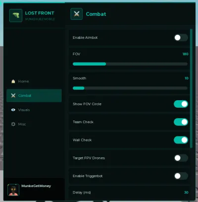 The Lost Front Script MunkeHub Keyless Aimbot, ESP & Combat Features