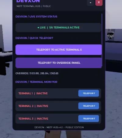 NBTF Terminal Hub v4.0 – Keyless, Terminal Teleports & Live Monitoring