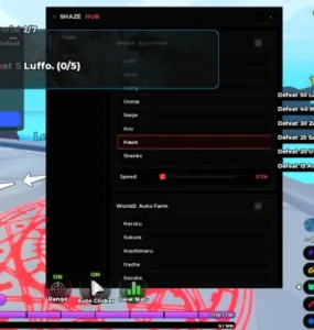 Shaze Hub Anime Levels Script Keyless, Auto Farm, Auto Raid & Pets
