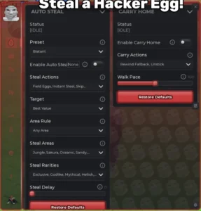 Steal a Hacker Egg Script Barrage Hub Auto Steal, ESP & Auto Claim
